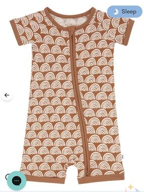 Little Sleepies Rust Rainbows Shorty Zippy